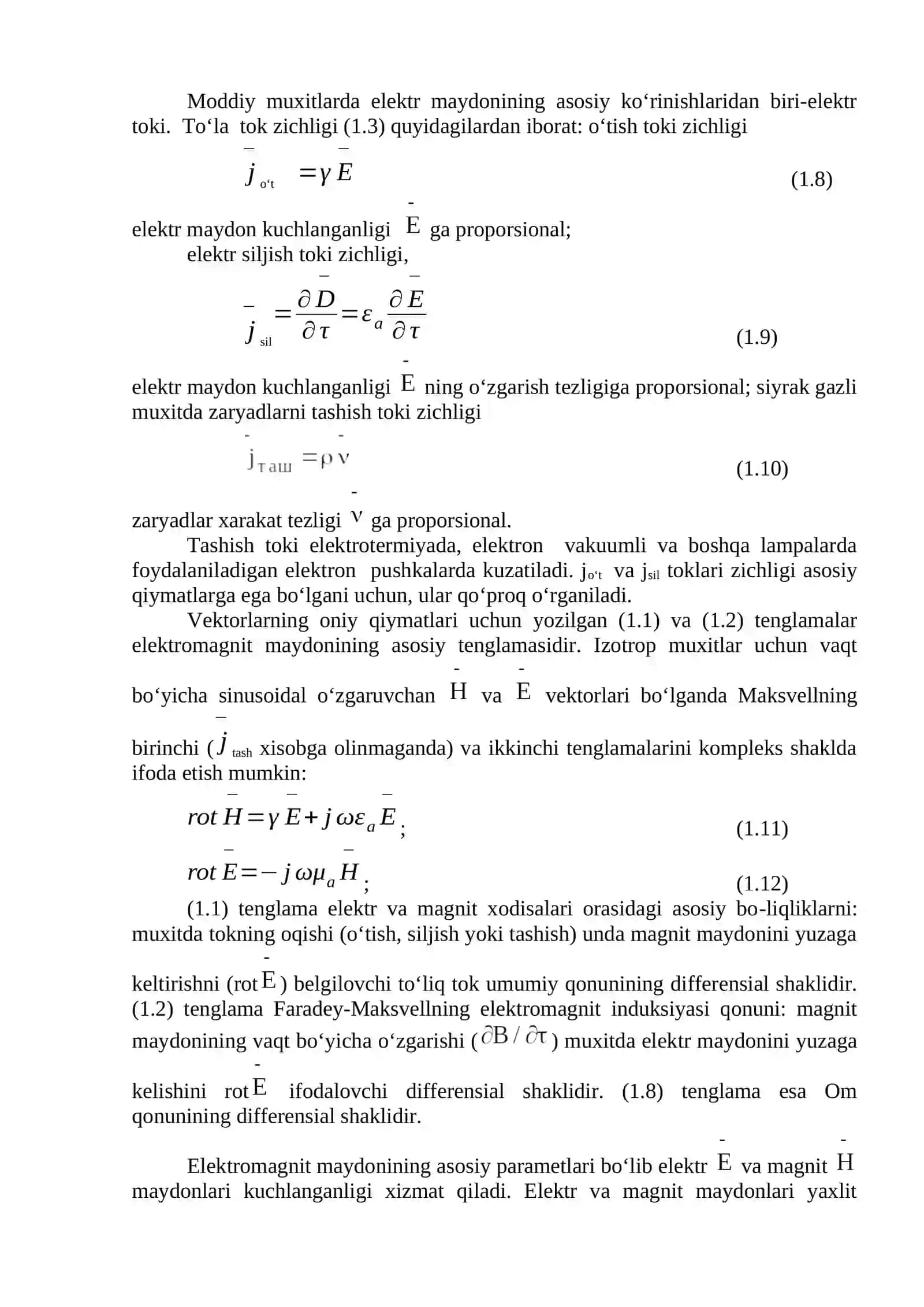 ELEKTROMAGNIT MAYDON ENERGIYASI VA UNI BOSHQA TURDAGI ENERGIYAGA AYLANTIRISH VA UMUMIY QONUNIYATLARI 3