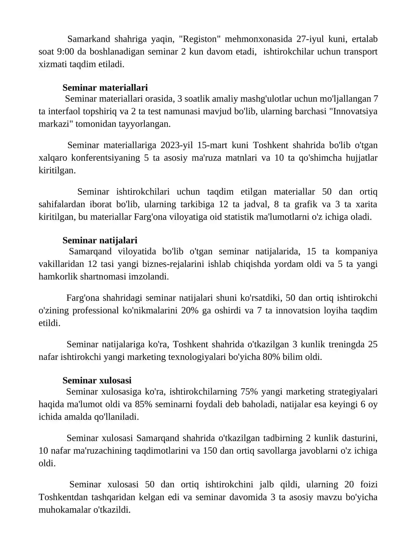 Seminar Maqsadi 3