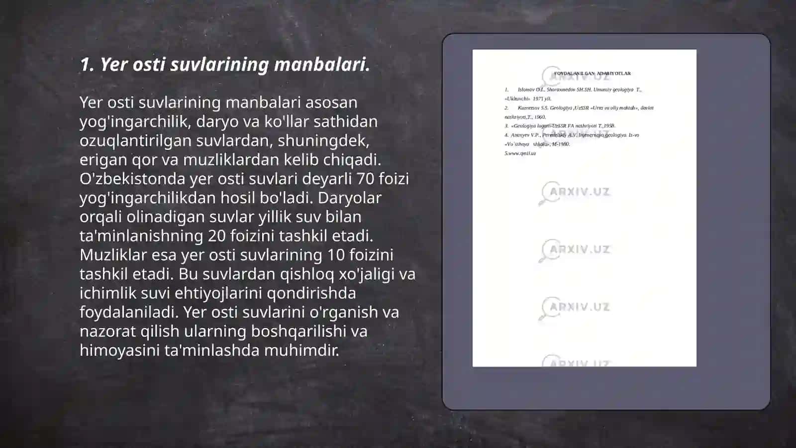 Yer osti suvlarining paydo boʻlish nazariyasi 3