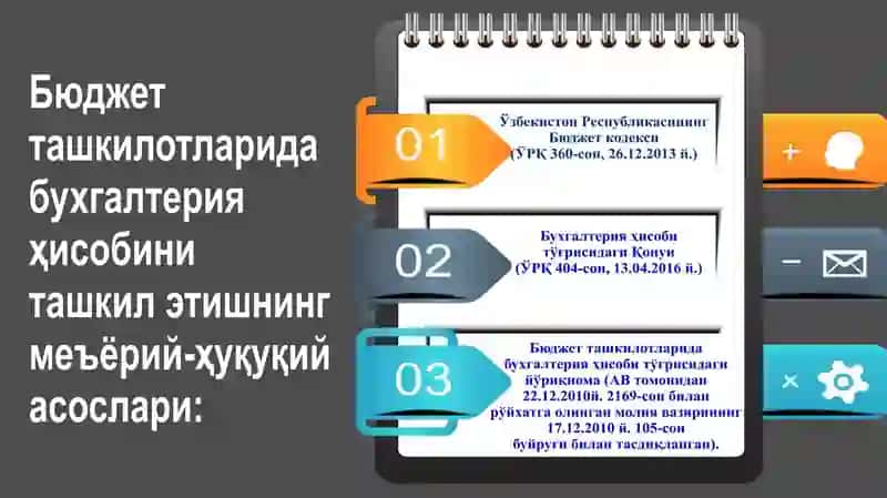 Бюджет ҳисоби стандартларига мувофиқ бухгалтерия ҳисобини ташкил қилиш ва юритиш тартиб-қоидалари 3