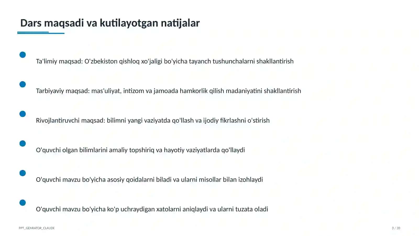 O'zbekiston qishloq xo'jaligi (9-sinf) 3