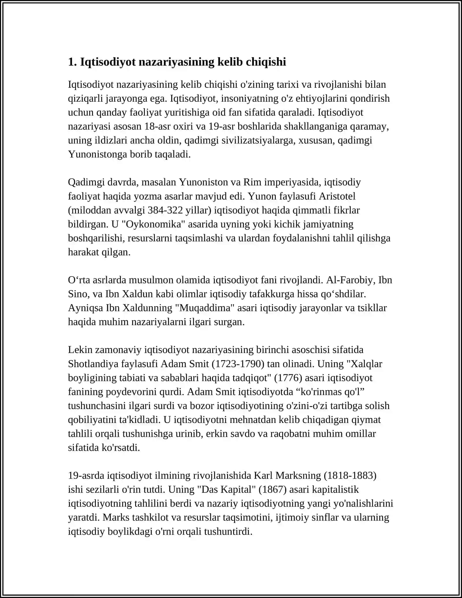 Iqtisodiyot nazariyasi rivojlanishining asosiy bosqichlari 3