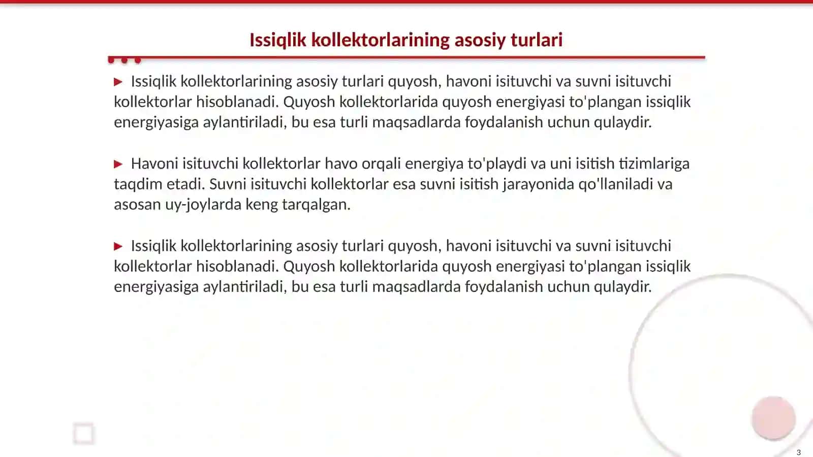 Issiqlik kollektorlari va havo kollektorlari 3