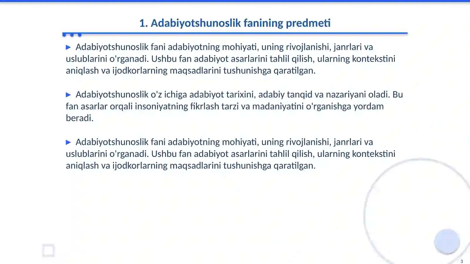 Adabiyotshunoslik fan sifatida, uning boshqa fanlar bilan aloqasi 3