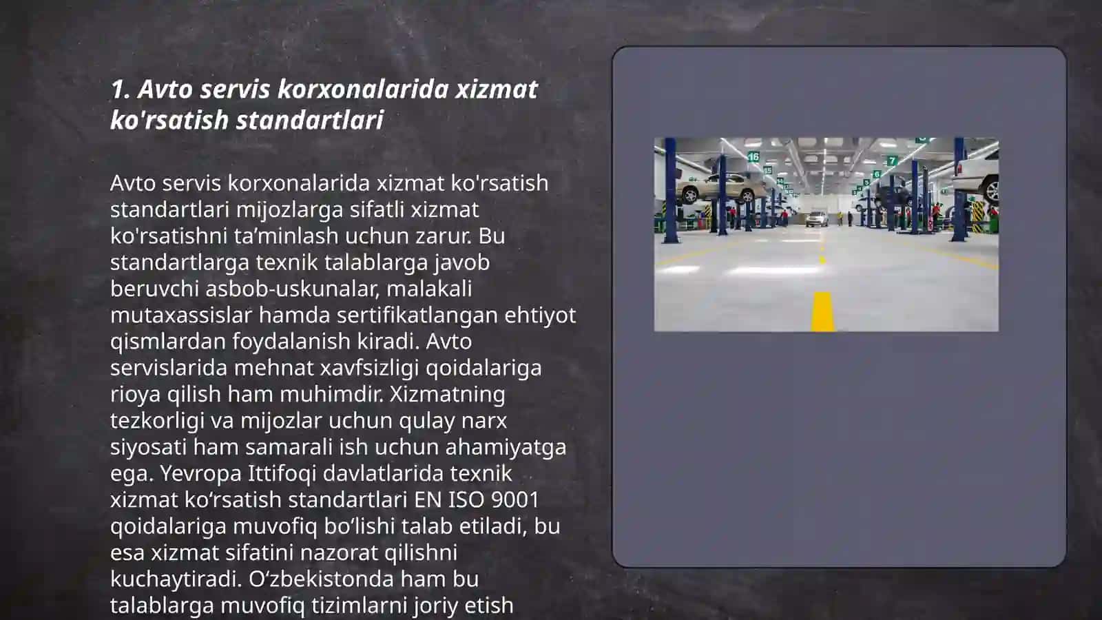 Avto servis korxonalarida xizmatni tashkil etish 3