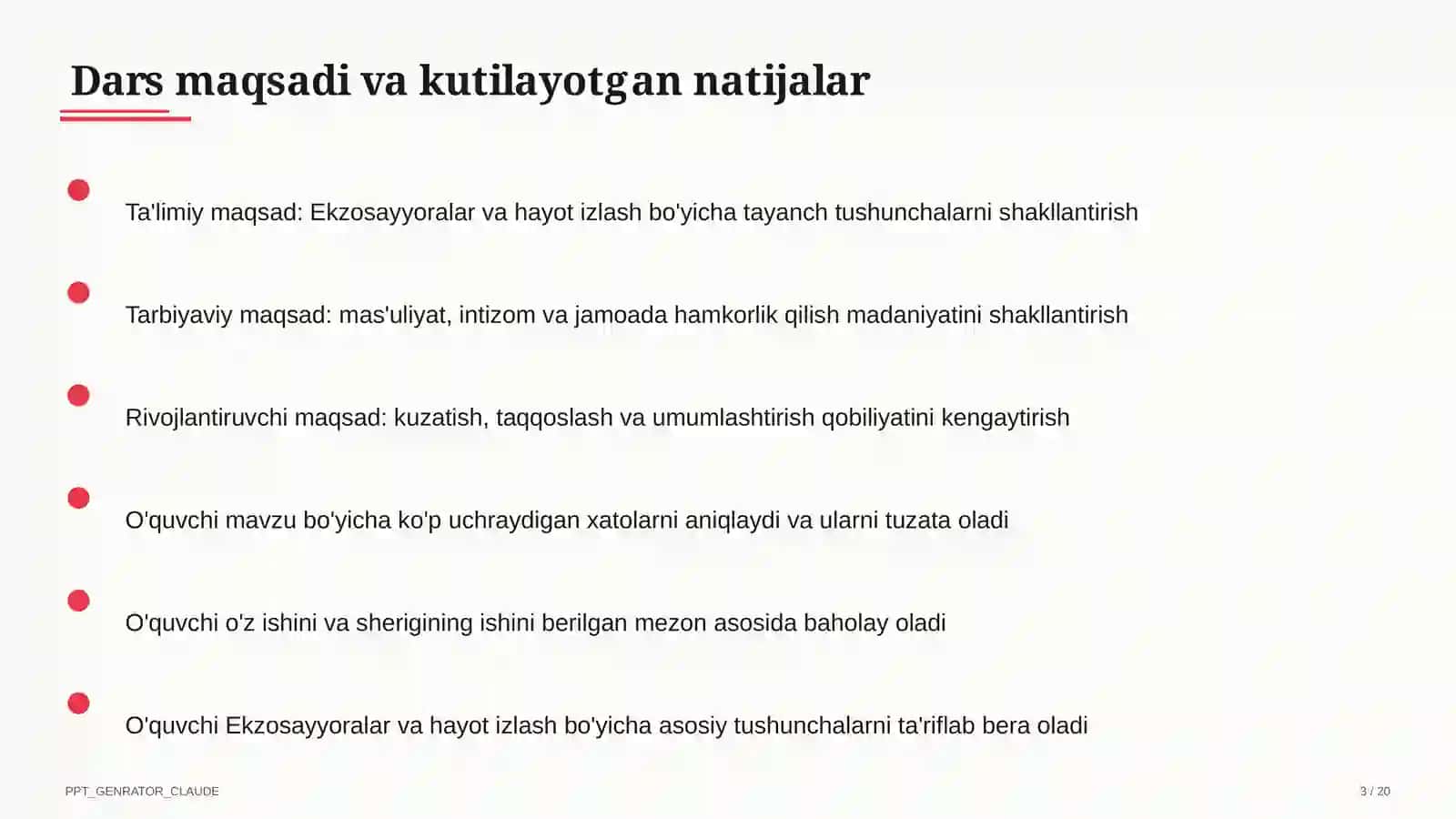 Ekzosayyoralar va hayot izlash (11-sinf) 3