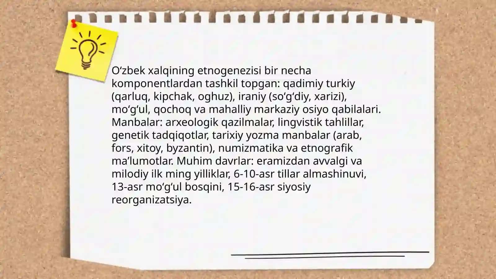Oʻzbek xalqining etnogenezisi: komponentlari va manbalari 3