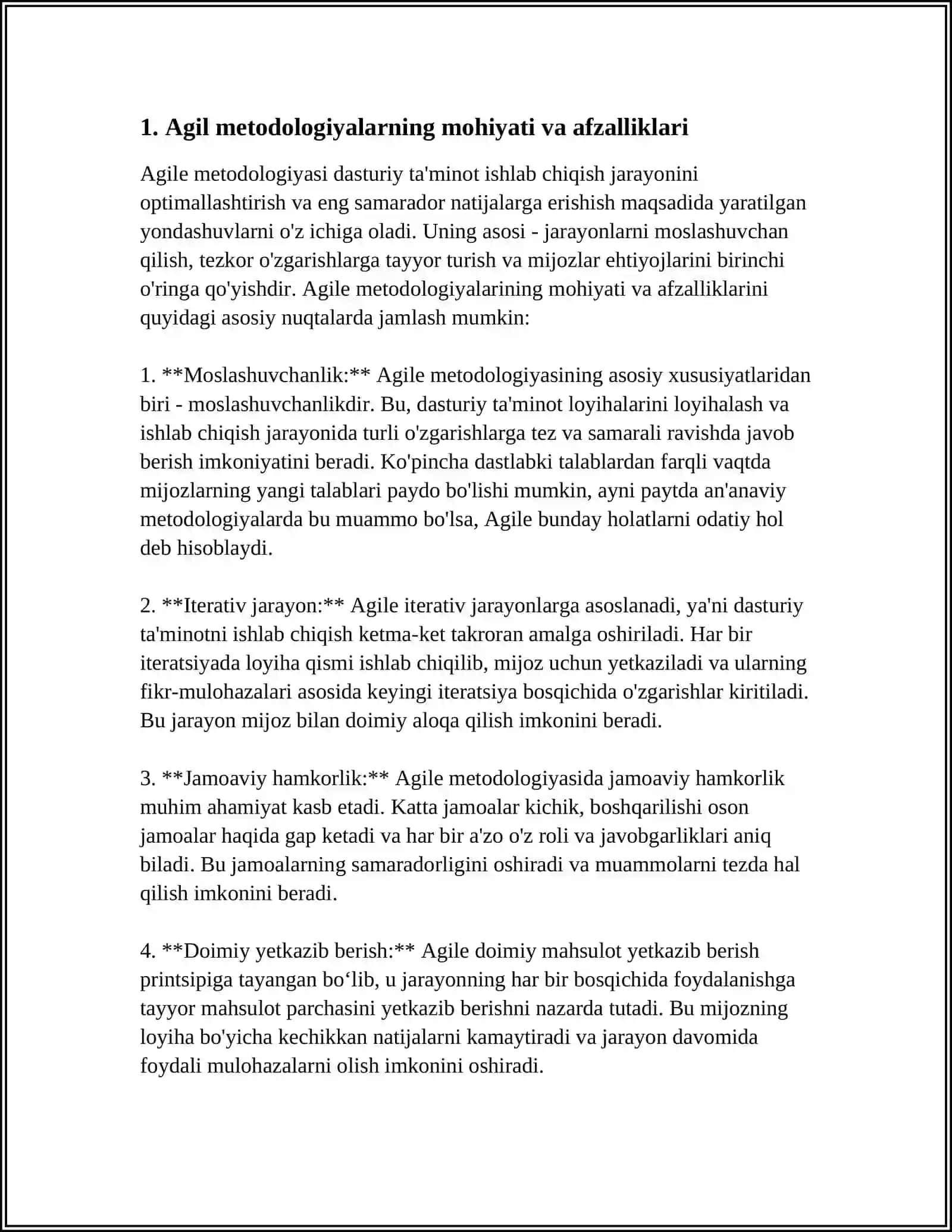DASTURIY TA'MINOT LOYIHASINING AGIL METODOLOGIYALAR ASOSIDA BOSHQARILISHI 3