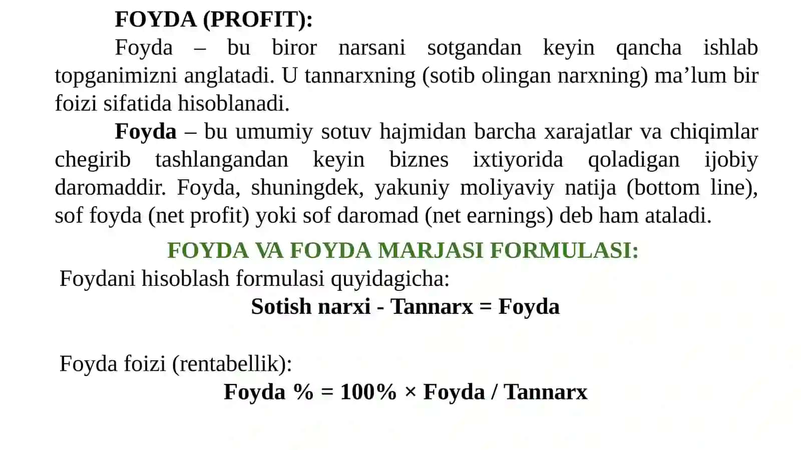 Iqtisodiyotga oid misol va masalalar. 3