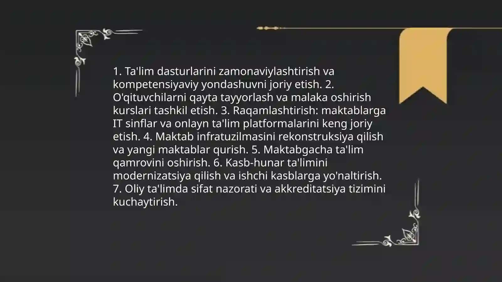 Ta'lim tizimidagi islohotlar va sifatni oshirish 3