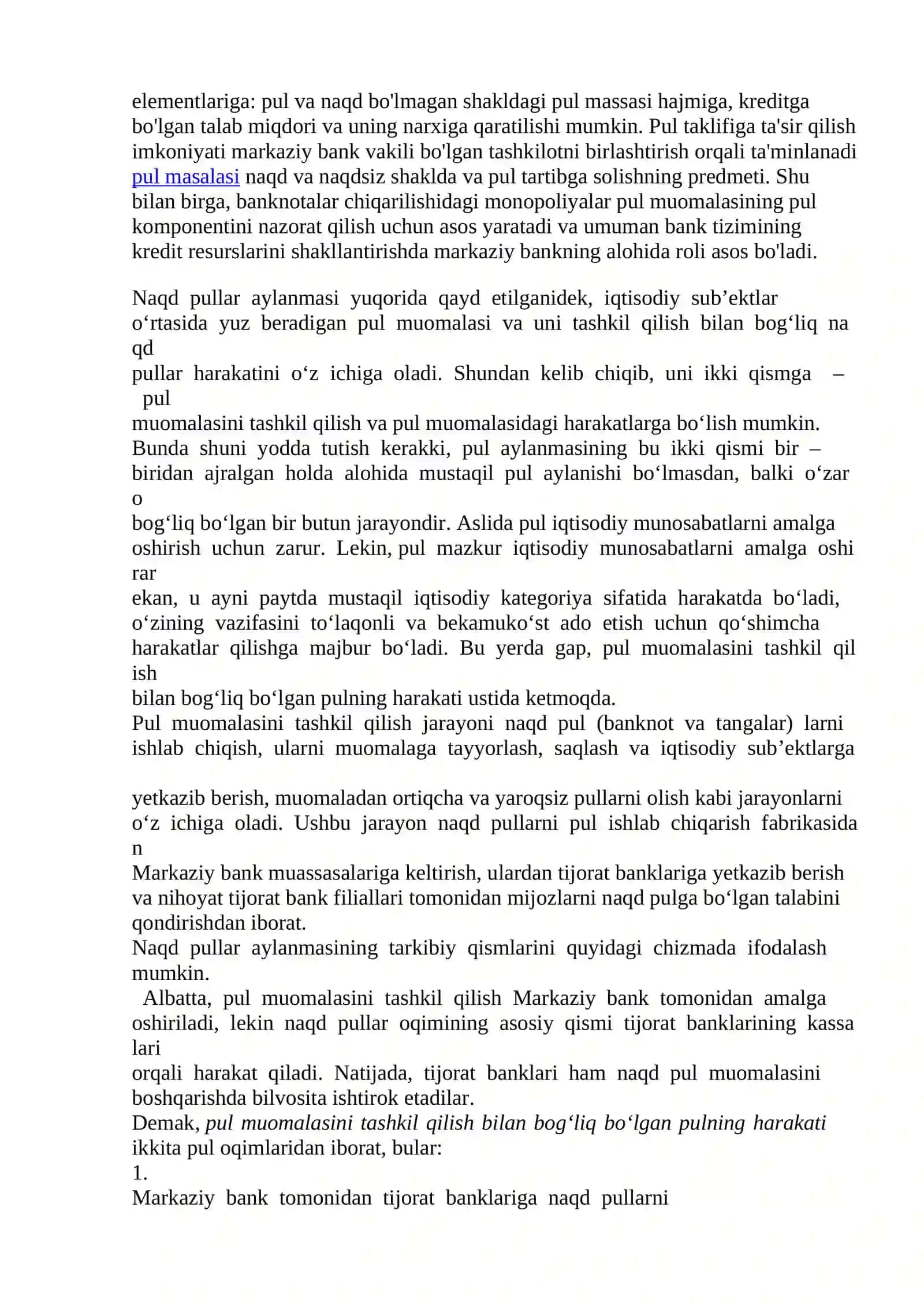 Pul aylanmasi vа uning tuzilishi 3
