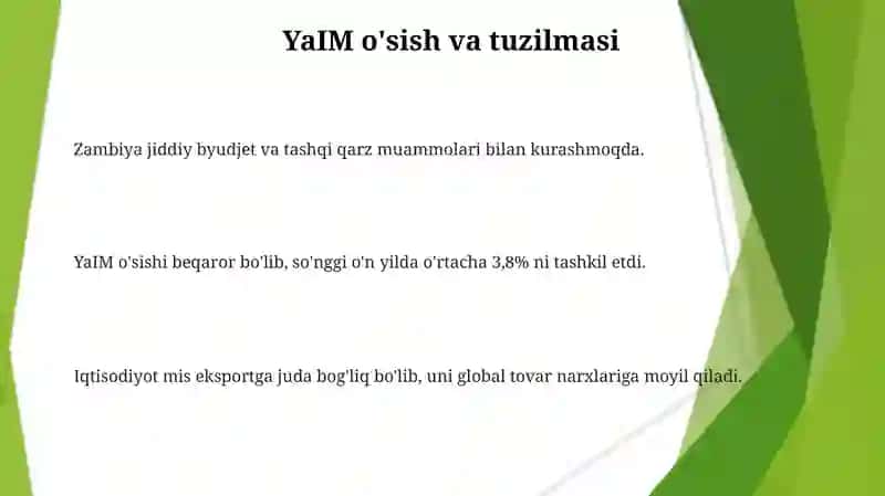 Zambiya makroiqtisodiy ko'rsatkichlari va tahlili 3