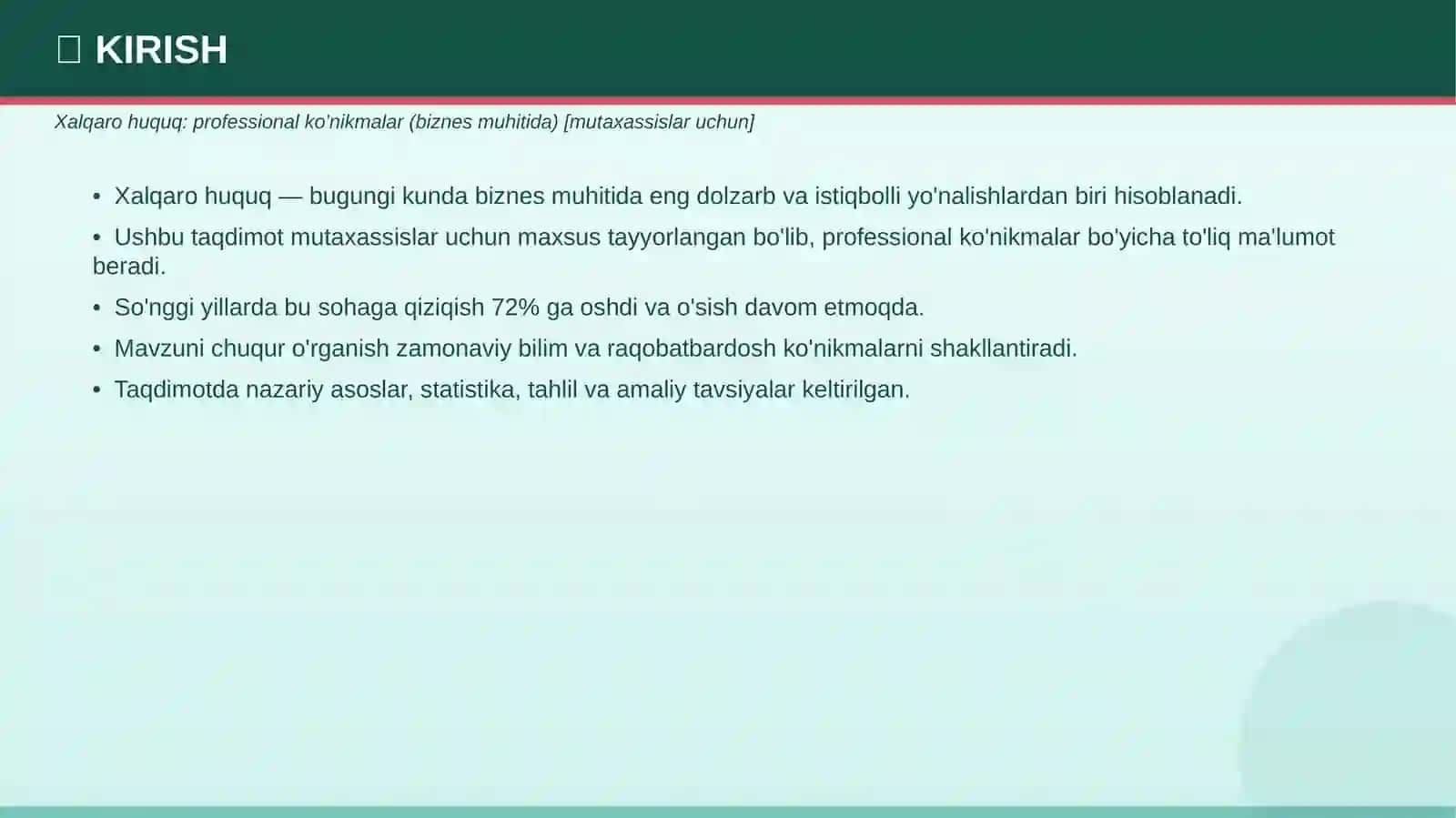 Xalqaro Huquq Professional Taqdimot 3