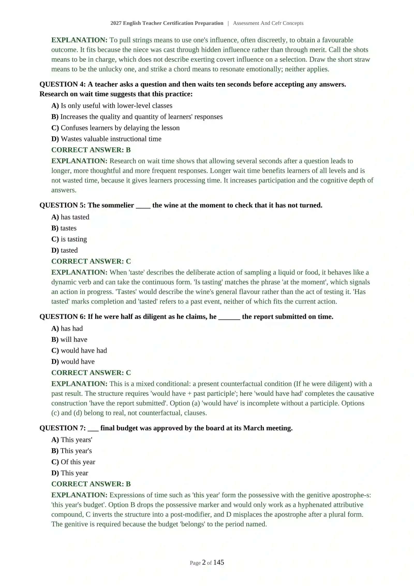 ENGLISH TEACHER CERTIFICATION - ASSESSMENT AND CEFR CONCEPTS - 2027 CERTIFICATION PREPARATION (600 QUESTIONS) 3
