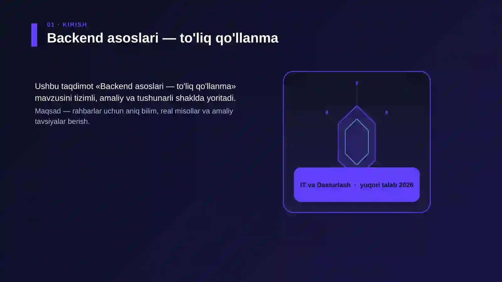 Backend asoslari — to'liq qo'llanma 3