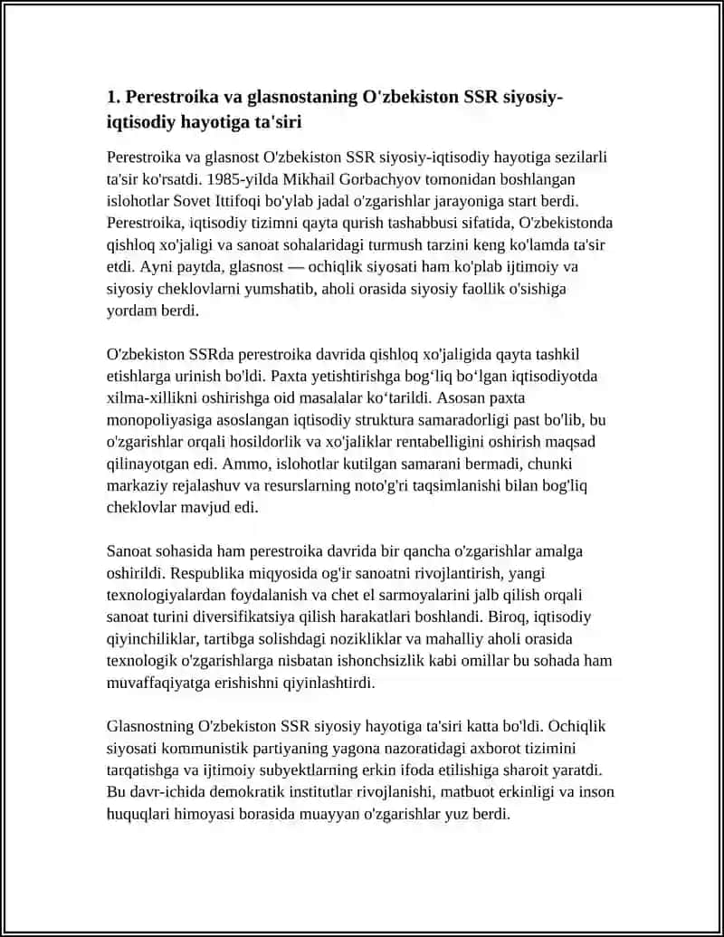 MUSTAQILLIK ARAFASIDA SOBIQ SSSR HAMDA OZBEKISTON SSRDAGI SIYOSIY IQTISODIY AHVOL 3