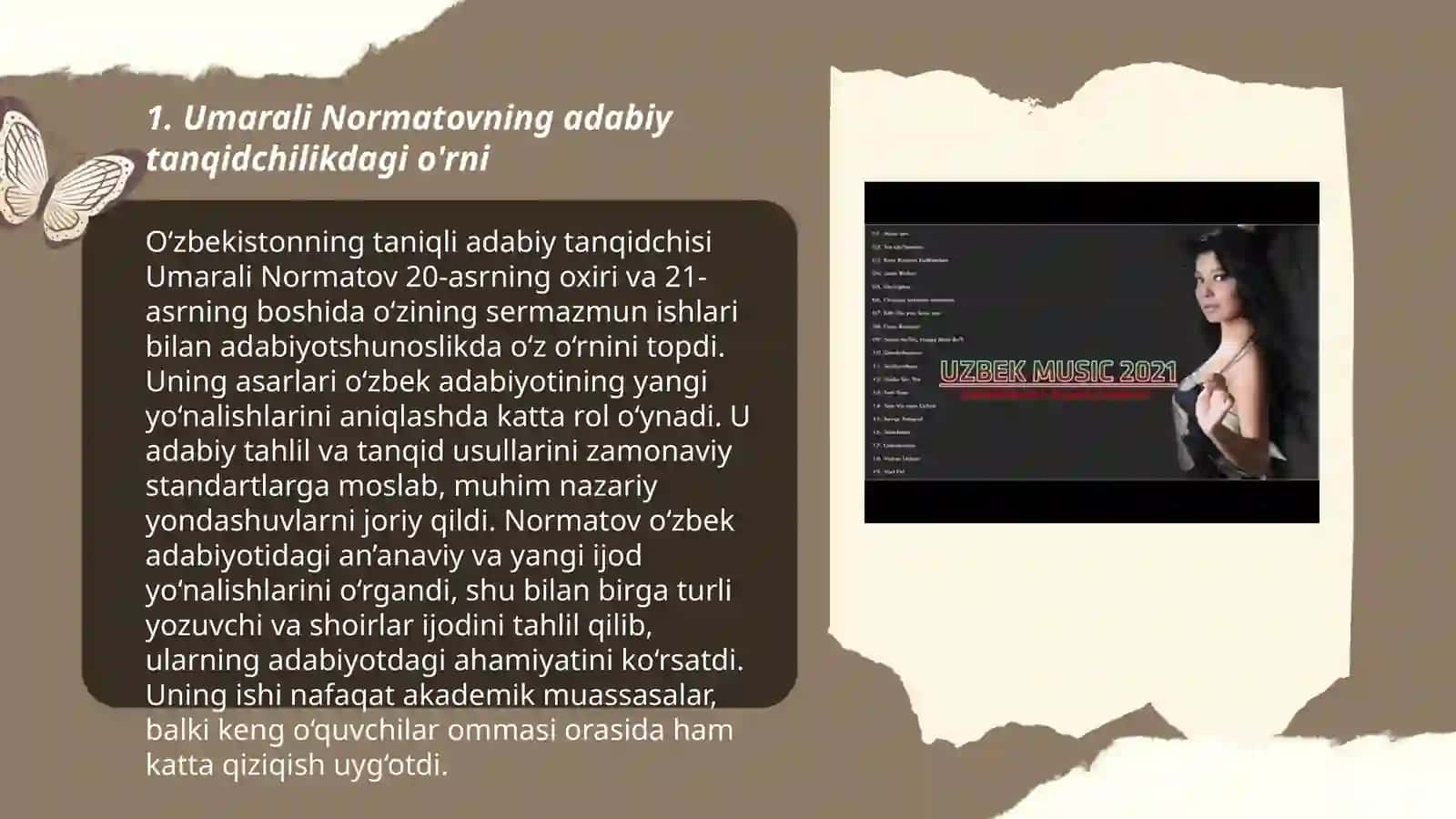 O’zbek nasrining mohir tanqidchilari. Umarali Normatov va Baxtiyor Nazarovning tanqidchilikka qo’shgan hissasi 3