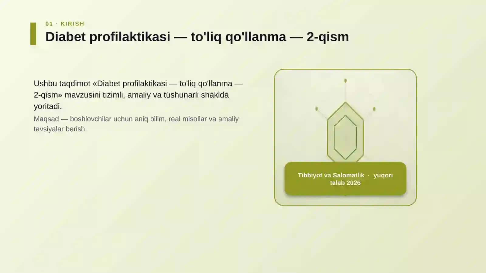 Diabet profilaktikasi — to'liq qo'llanma — 2-qism 3