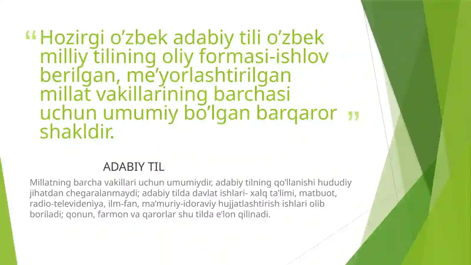 Hozirgi o’zbek adabiy tili kursining maqsadi va vazifalari 3