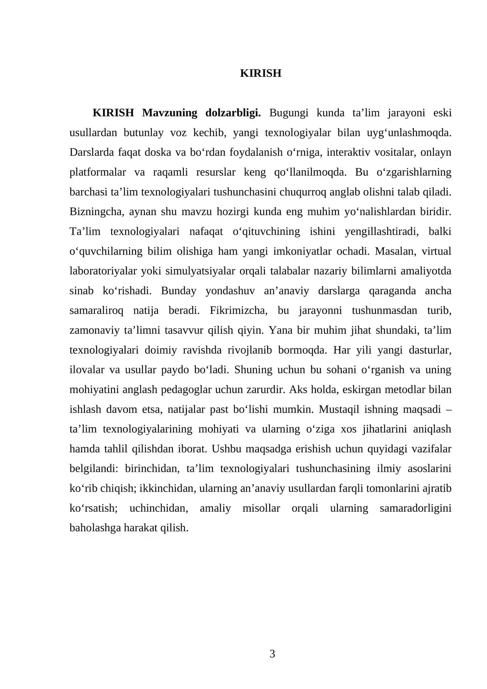 Ta’lim texnologiyalarining mohiyati va o’ziga xos jihatlari 3
