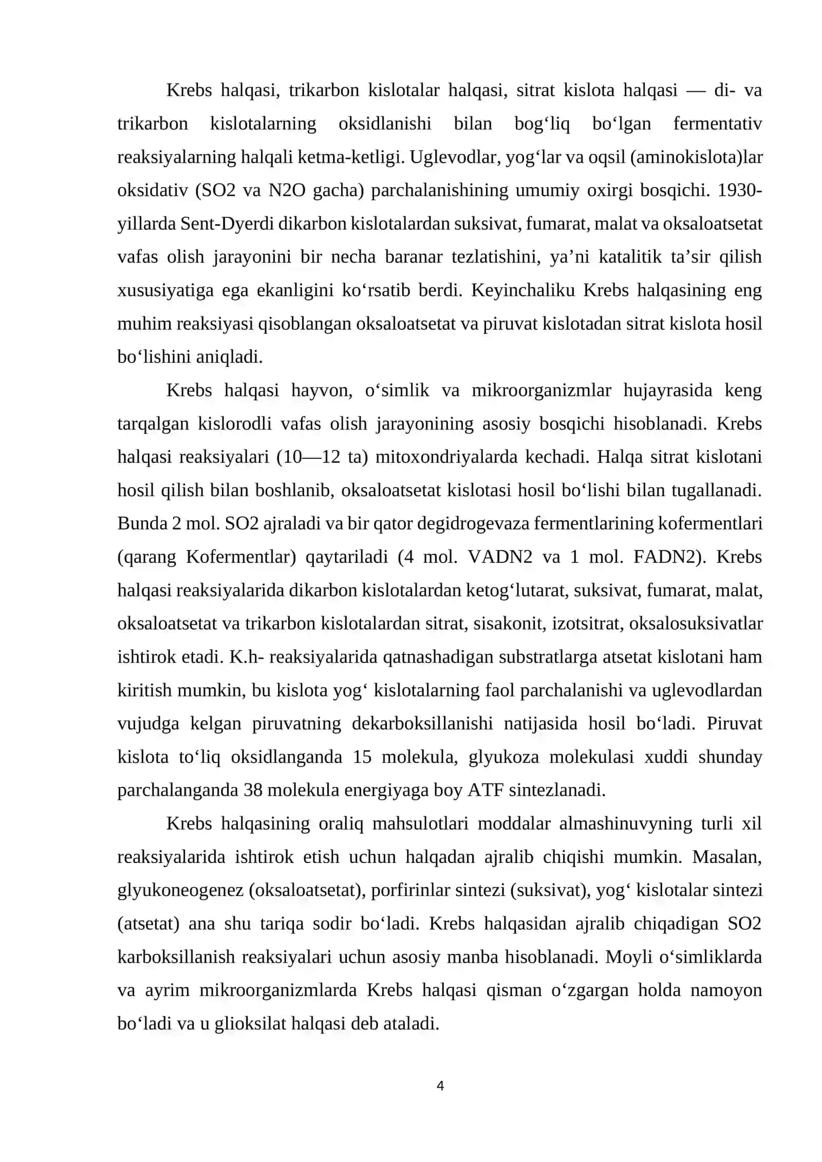 Krebs sikli va uning energetikasi 3