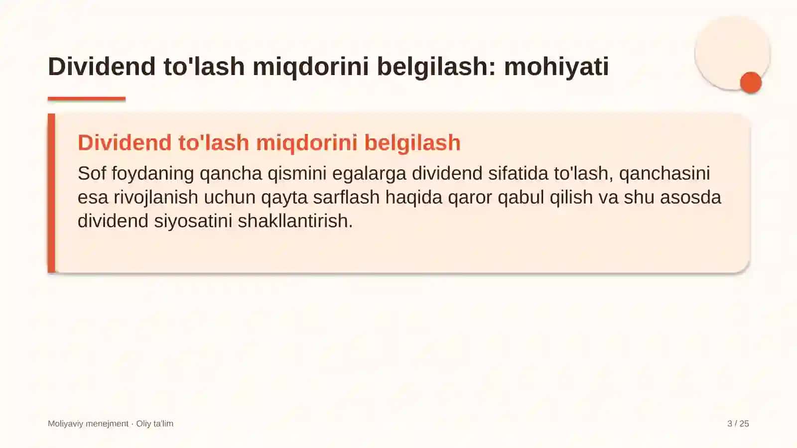 Konsert tashkilotlarida dividend to'lash miqdorini belgilash 3