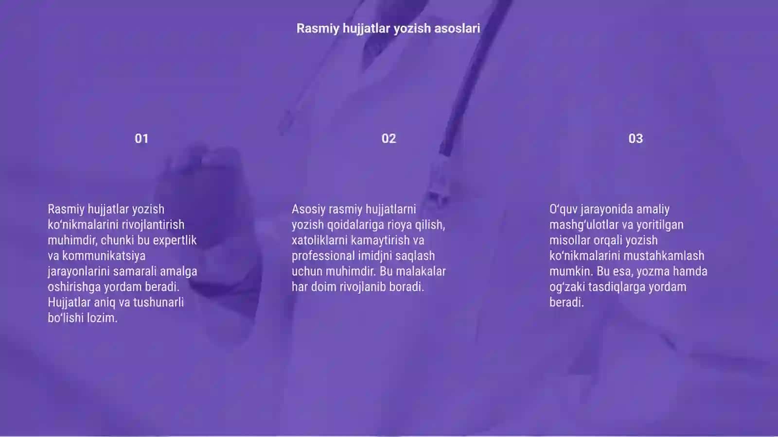 Rasmiy hujjatlar yozish koʻnikmalari rivojlantirish 3