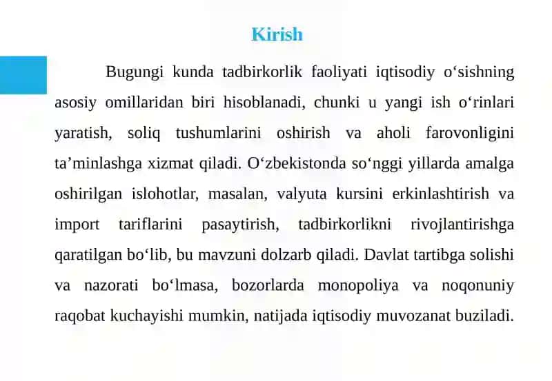 Tadbirkorlik faoliyati davlat tomonidan tartibga solinishi va uning ustidan davlat nazorati 3