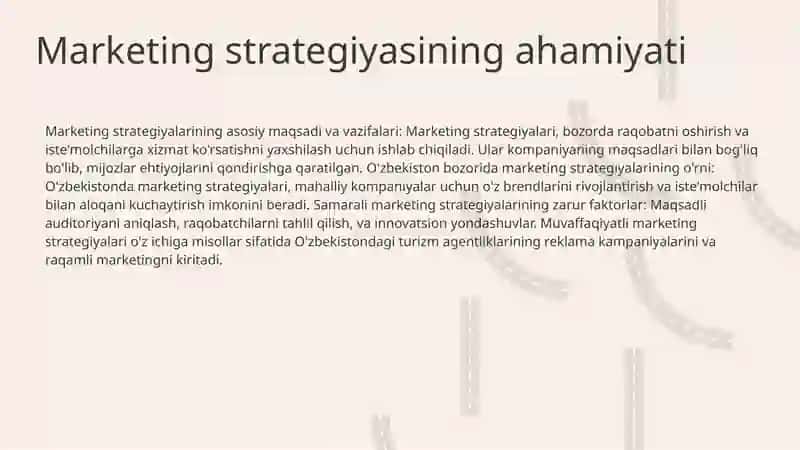 sayohat agentligida marketing bo’limini tashkil qilish 3