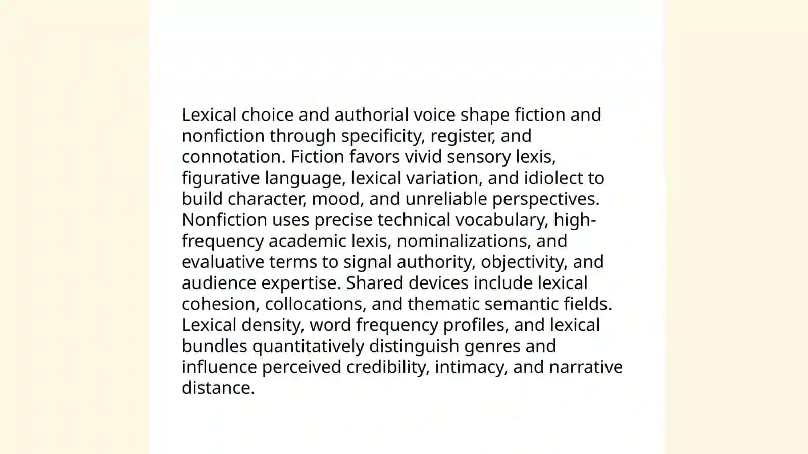 The vocabulary of fiction and nonfiction texts 3