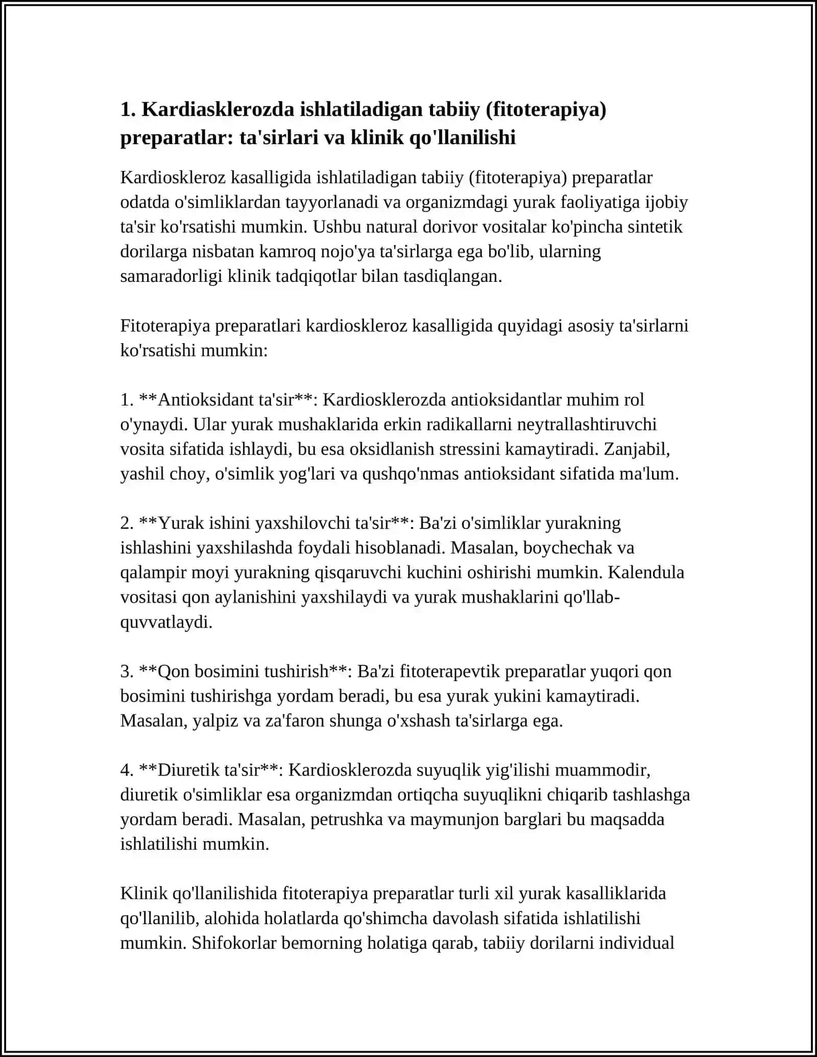 KARDIOSKLEROZ KASALIGIDA ISHLATILADIGON TABBIY VA SINTETIK DORI VOSITALARI 3