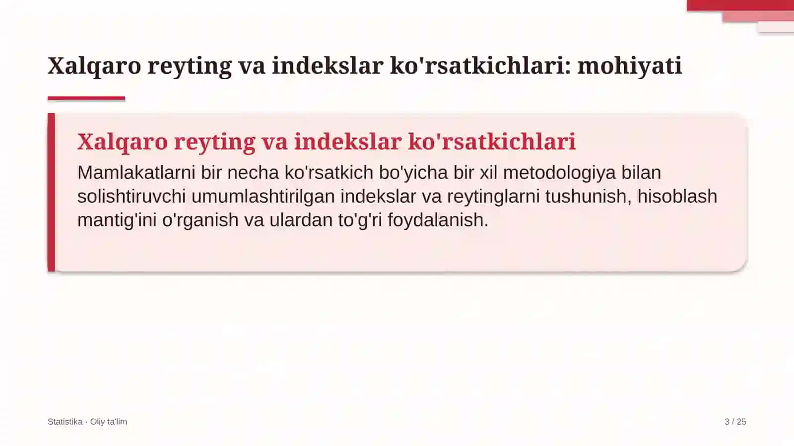 gidroelektr stansiyalarida xalqaro reyting va indekslar ko'rsatkichlari 5593 3