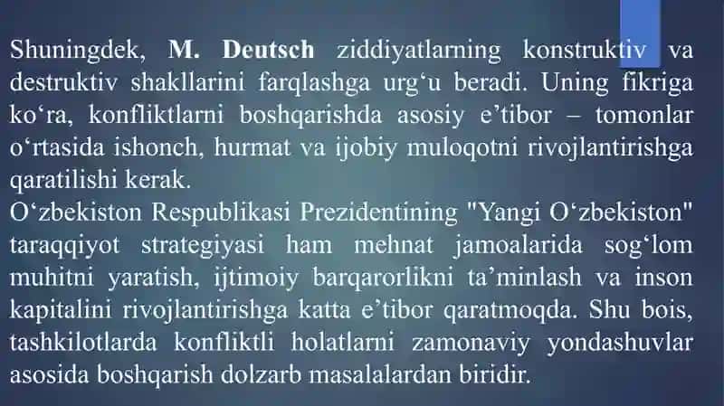 Tashkilotda konfiliktli vaziyatlarni boshqarishning zamonaviy usullari 3