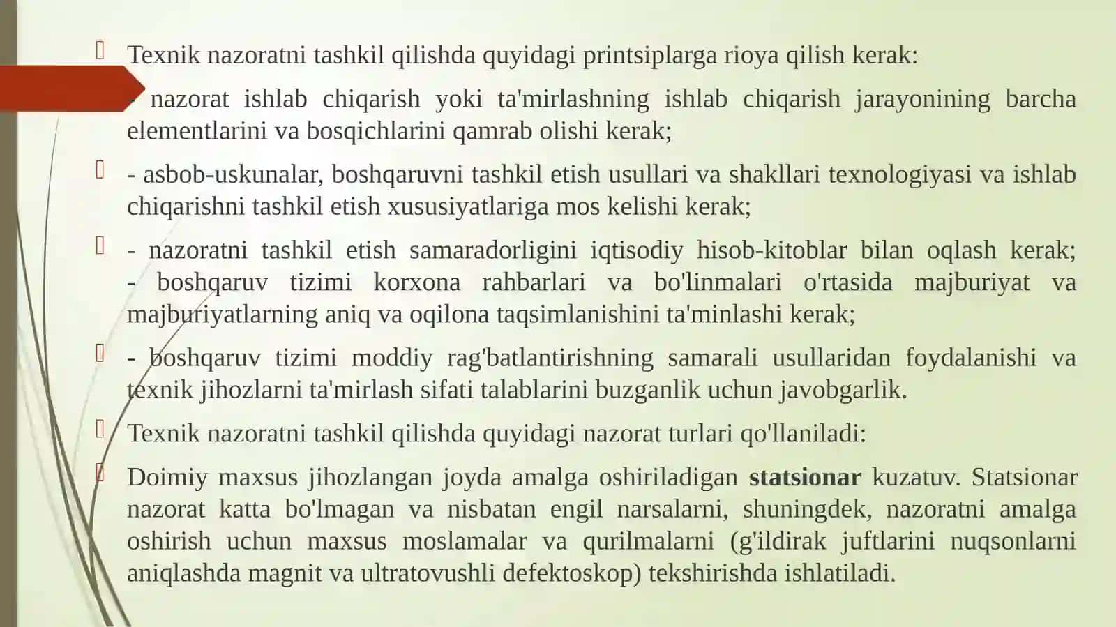Texnik nazoratni tashkillashtirish 3