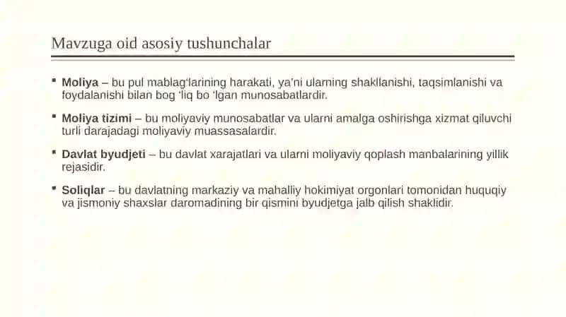 Moliya tizimi 3