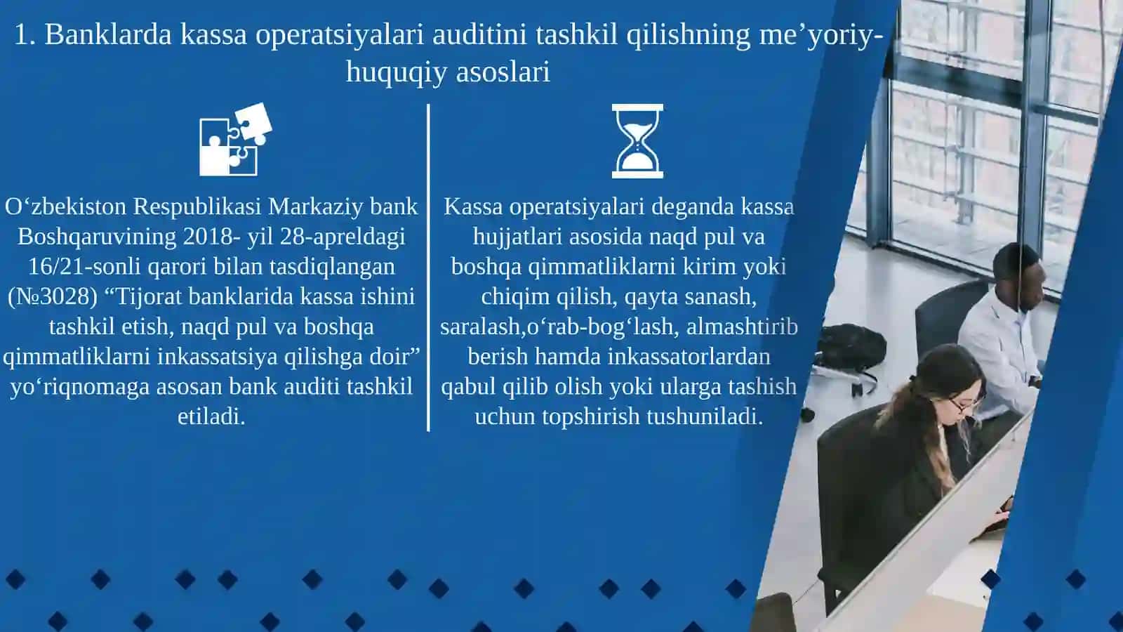 Bank kassalarida kunlik kassa hujjatlarini taxlash va tikish 3