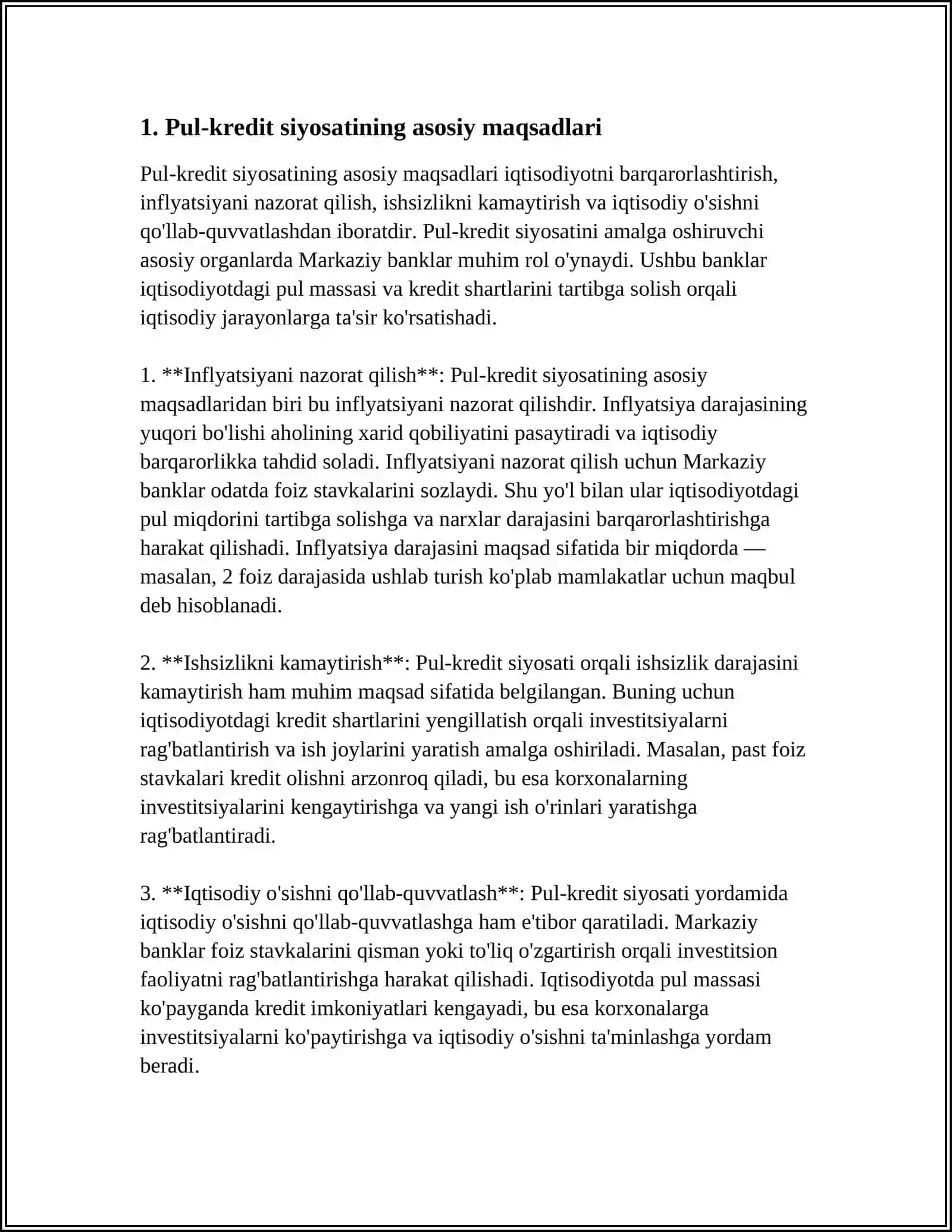 ÓZBEKISTONDA DAVLATNING PUL-KREDIT SIYOSATI 3