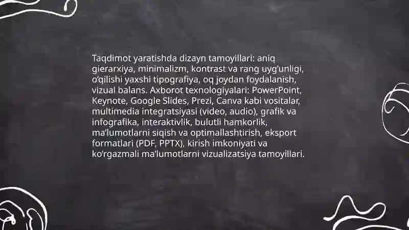 Taqdimot va dizayn sohasida axborot texnologiyalari 3