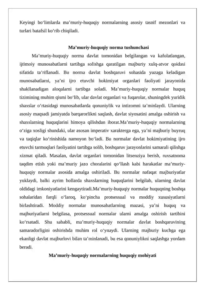 Ma’muriy-huquqiy normalar tushunchasi va umumiy tavsifi 3