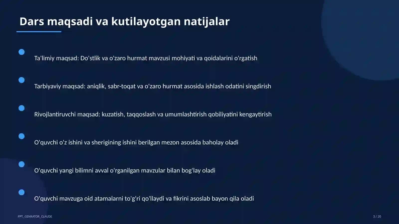 Do'stlik va o'zaro hurmat 3
