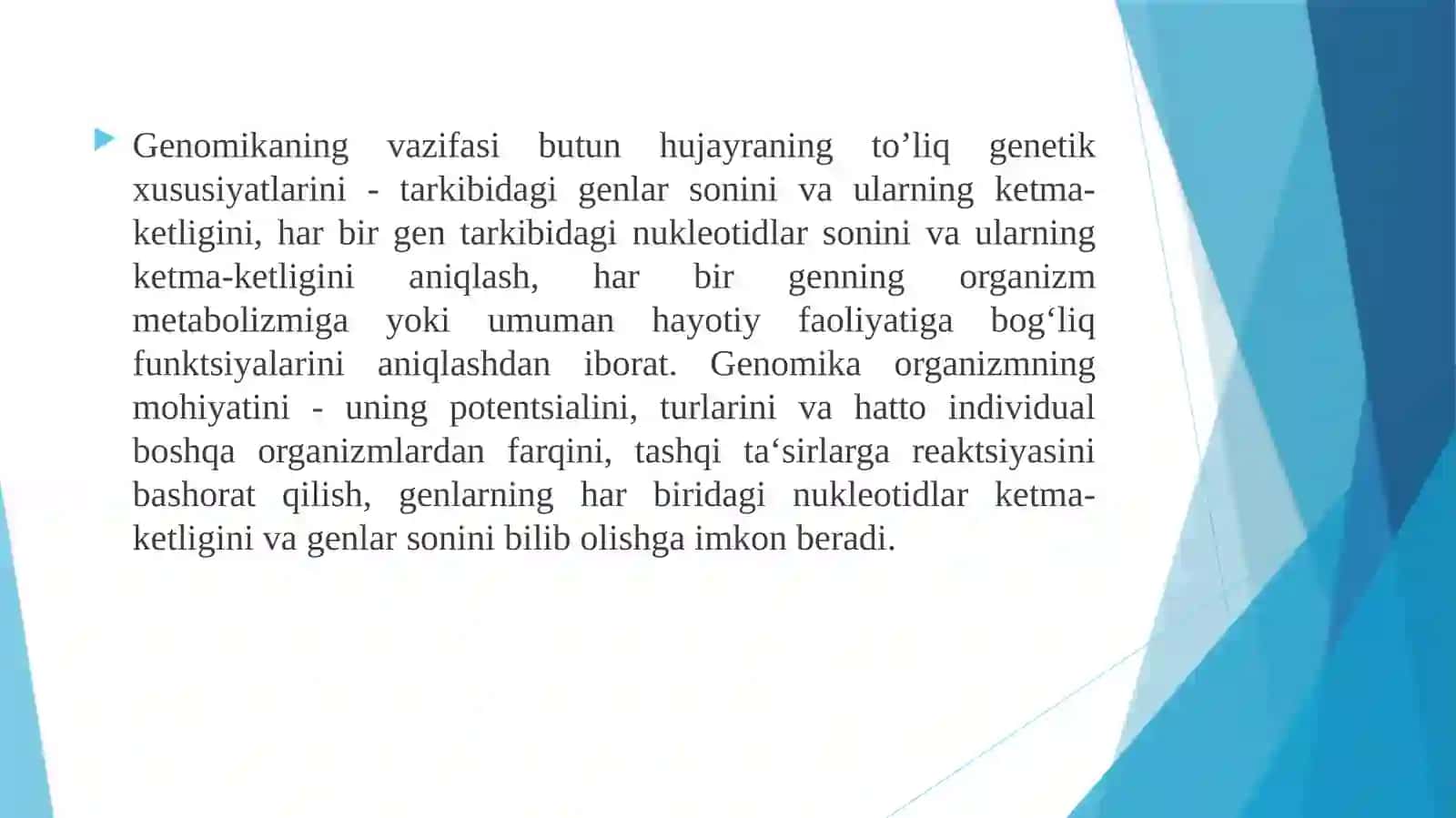 BIOLOGIK KETMA KETLIKLARNI TAQQOSLASH 3