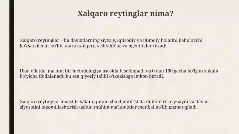 Xalqaro Reytinglar: Mohiyati va Ahamiyati 3