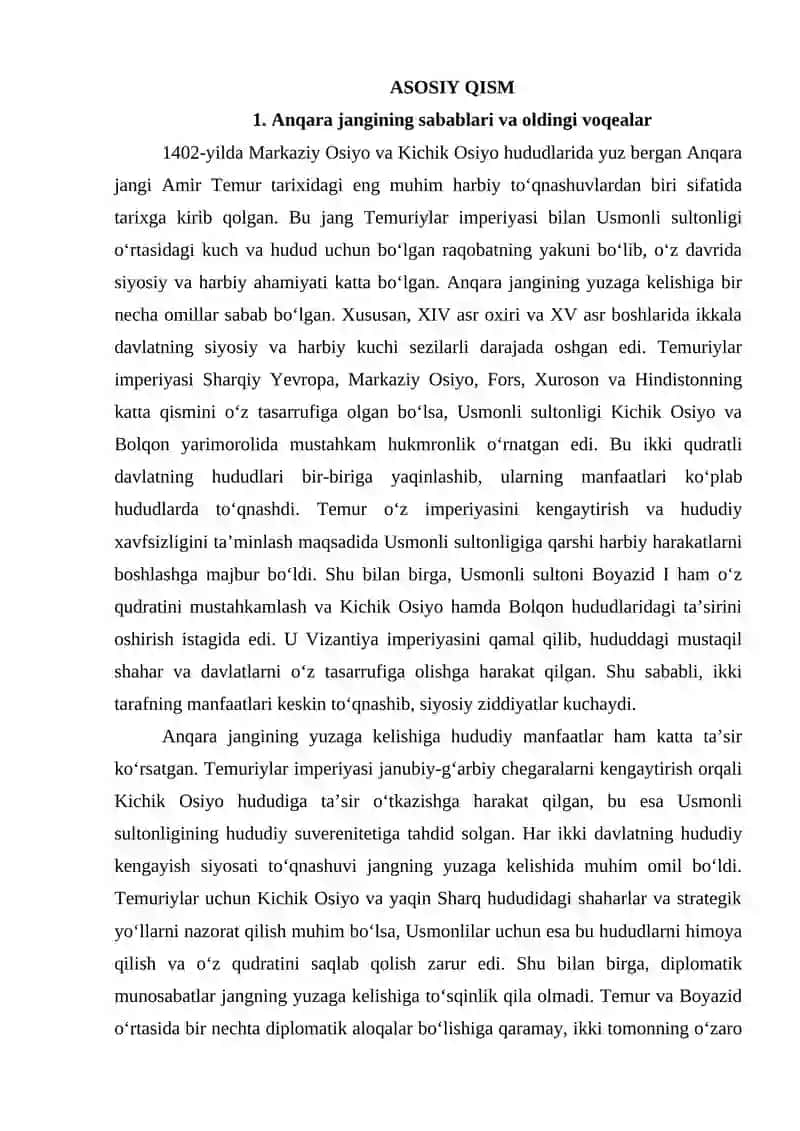 Anqara jangi va Amir Temur qo‘shinining asosiy taktik ustunligi 3