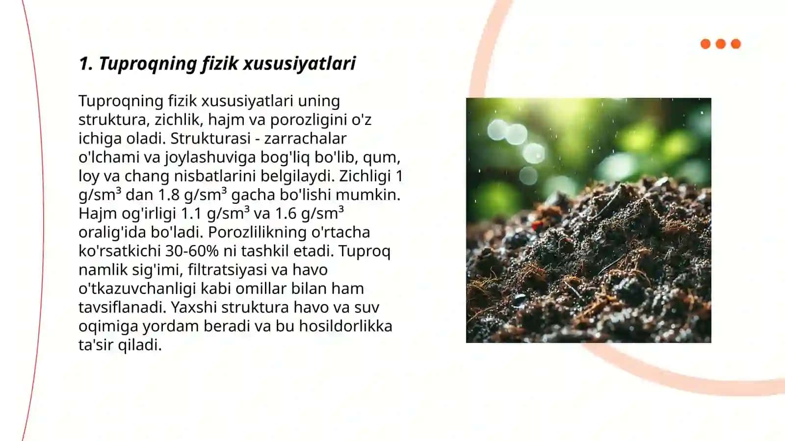 Tuproqshunoslikning rivojlanishi va unumdorligi 3