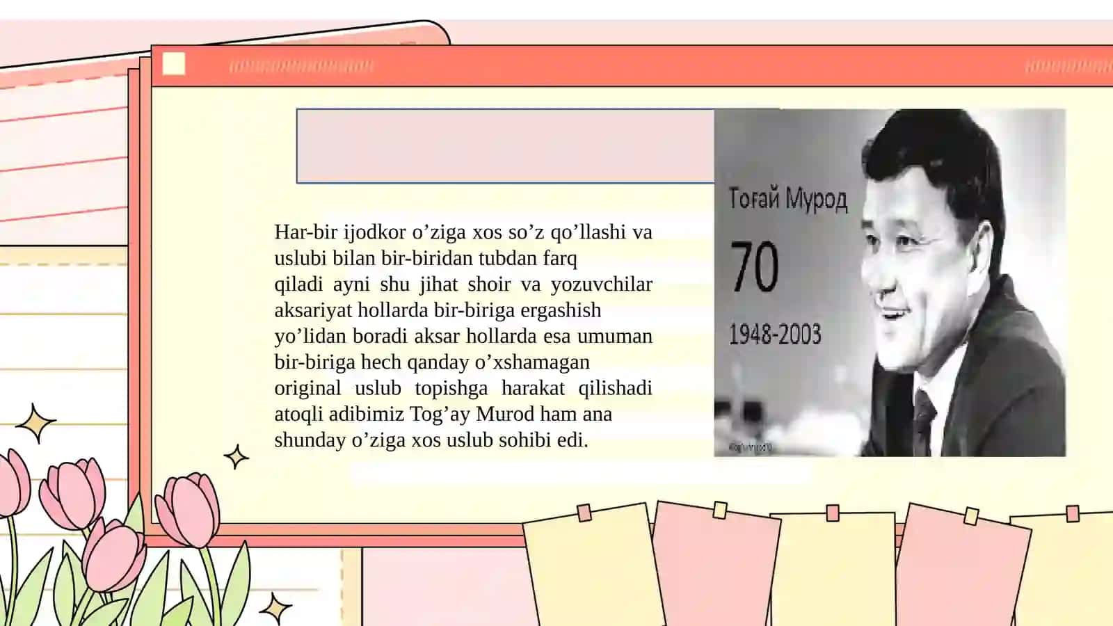 Tog‘ay Murodasarlarini o'rgatish usullari 3