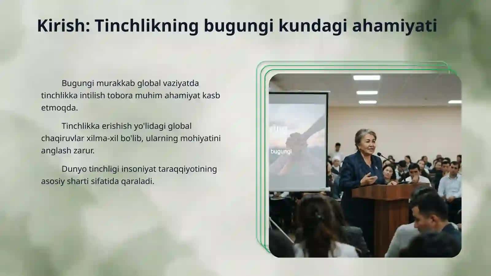 Tinchlik bering dunyoga 3