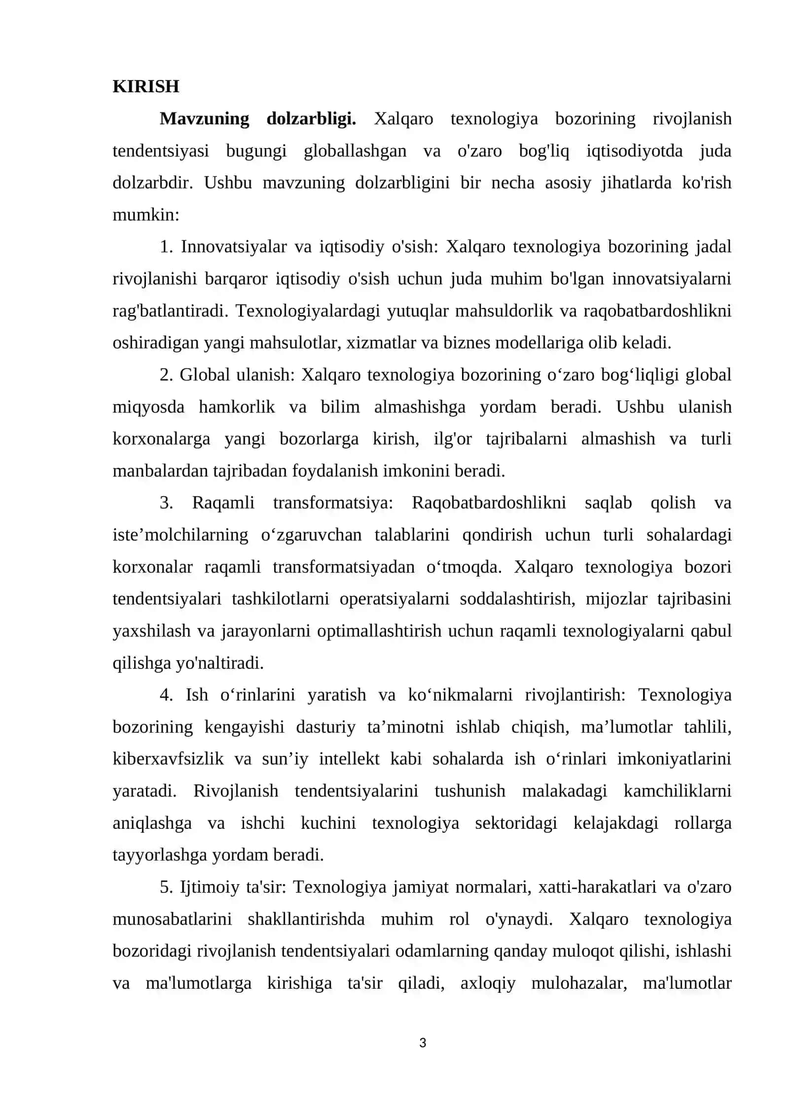 Xalqaro texnologiya bozorining rivojlanish tendensiyasi 3