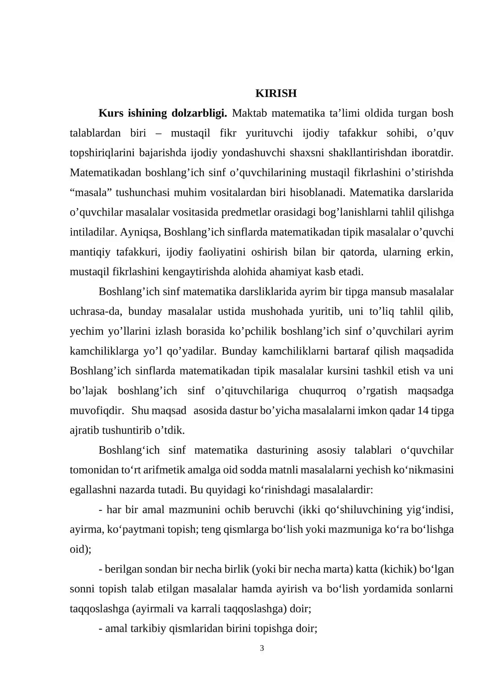 "MATEMATIKA O‘QITISH METODIKASI FANIDAN "DARSNI TASHKIL QILISH, KO‘RGAZMALILIK HAMDA DIDAKTIK MATERIALLARDAN FOYDALANISH" 3