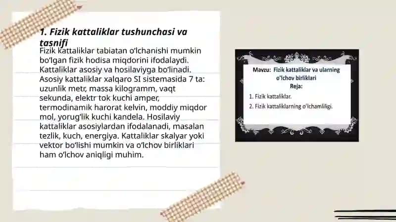 Fizik kattaliklar va halqaro fiziklar sistemasi 3