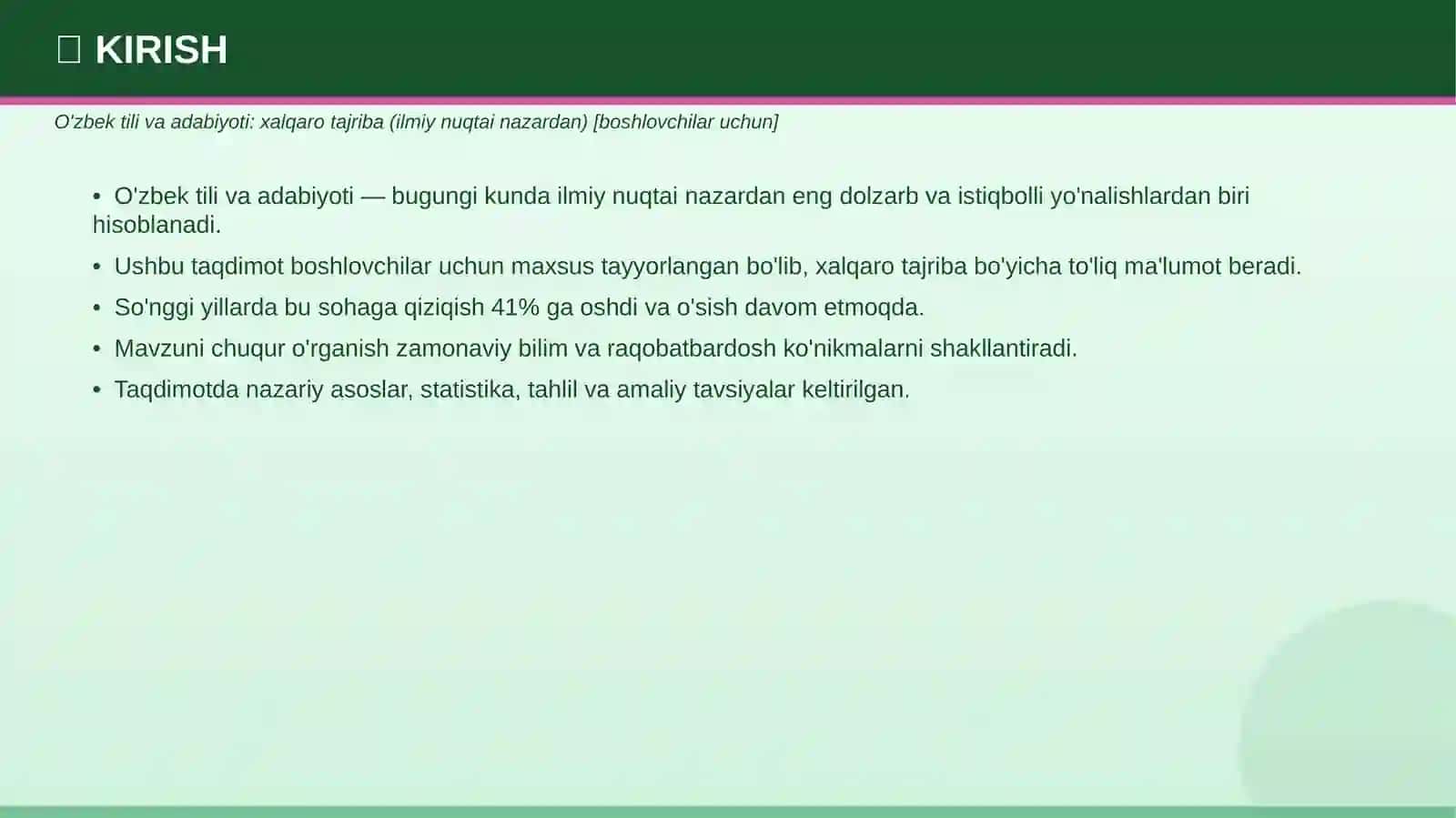 O'ZBEK TILI VA ADABIYOTI 3